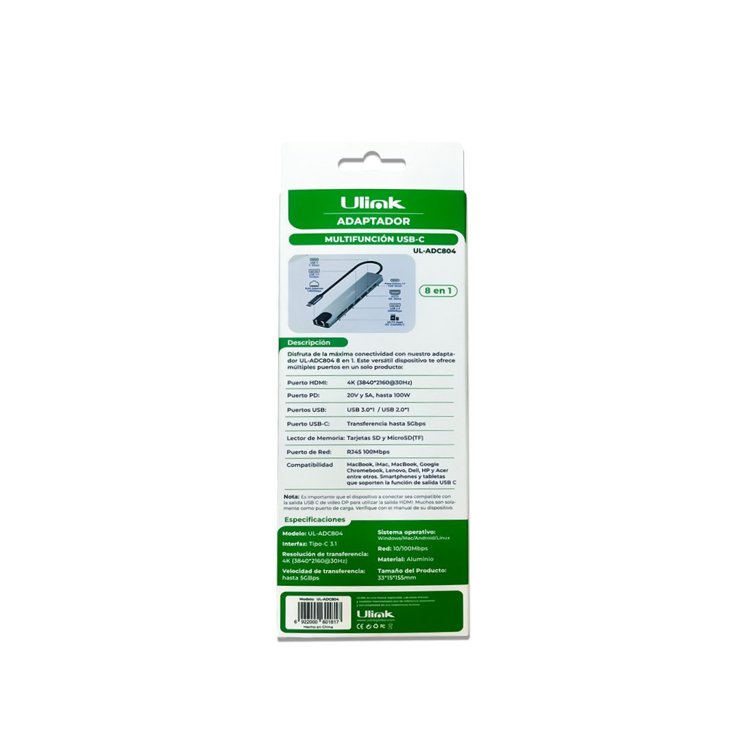 Adaptador Multipuerto USB C 8 en 1 - Imagen 4