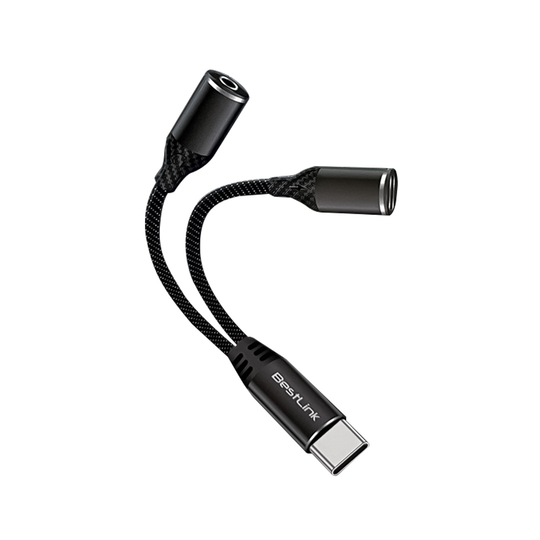 Adaptador USB C a USB C + audio 3,5mm tipo Y - Imagen 2