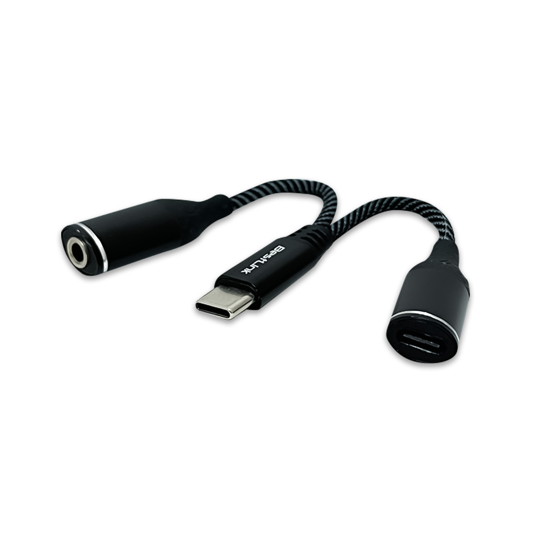 Adaptador USB C a USB C + audio 3,5mm tipo Y