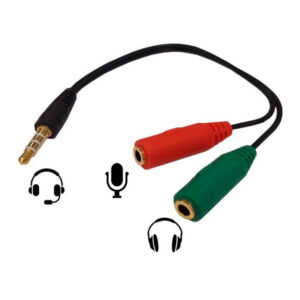 Cable de audio 3,5mm macho a micrófono y audífono