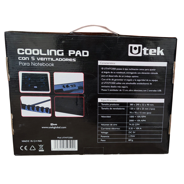 Cooler para Notebook 12 -17" 5 Ventiladores - Imagen 4