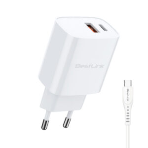 Cargador de pared dual PD+QC 20W