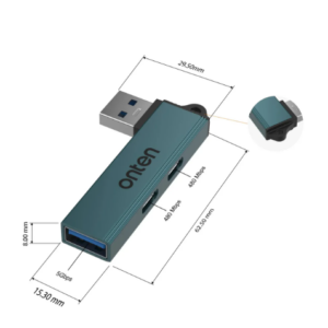 HUB USB A compacto 2xUSB C + 1xUSB3.0