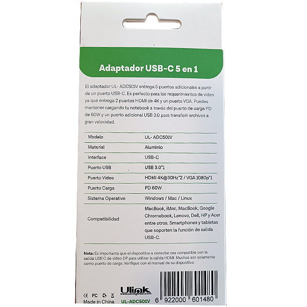 HUB Adaptador multipuerto USB C 5 en 1 - Imagen 4