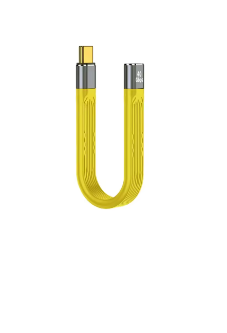 Cable USB C corto de carga rápida 5A PD 100W Amarillo