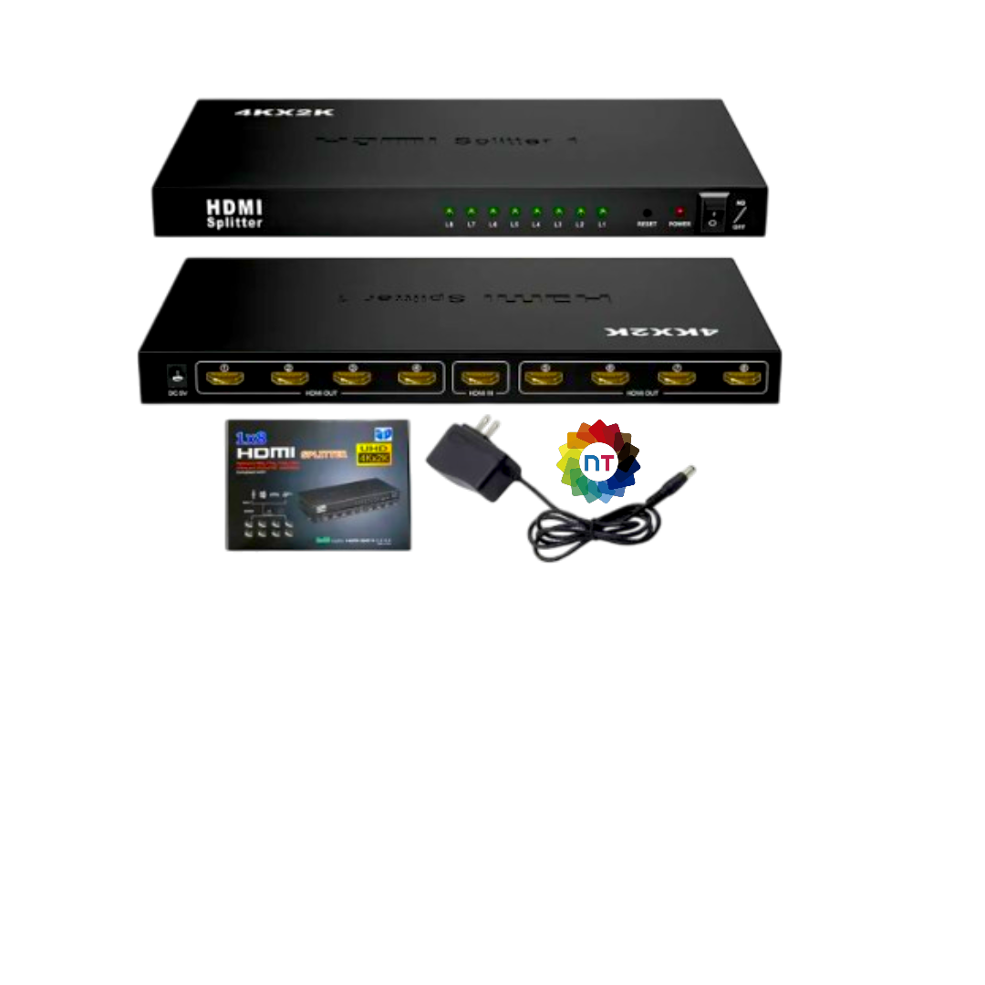 Splitter Hdmi 1 x 8 Divisor De Señal Amplificador