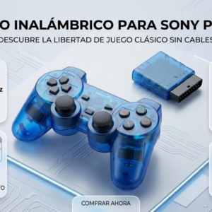 Mando Inalámbrico para Sony PS2/PS1 Azul