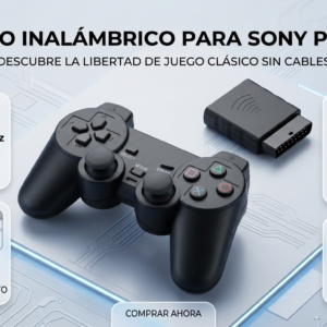 Mando Inalámbrico para Sony PS2/PS1 Negro